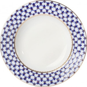 10608550 Императорский фарфоровый завод Тарелка обеденная ИФЗ "Кобальтовая сетка" 27см, ф.Европейская-2 Фарфор твердый