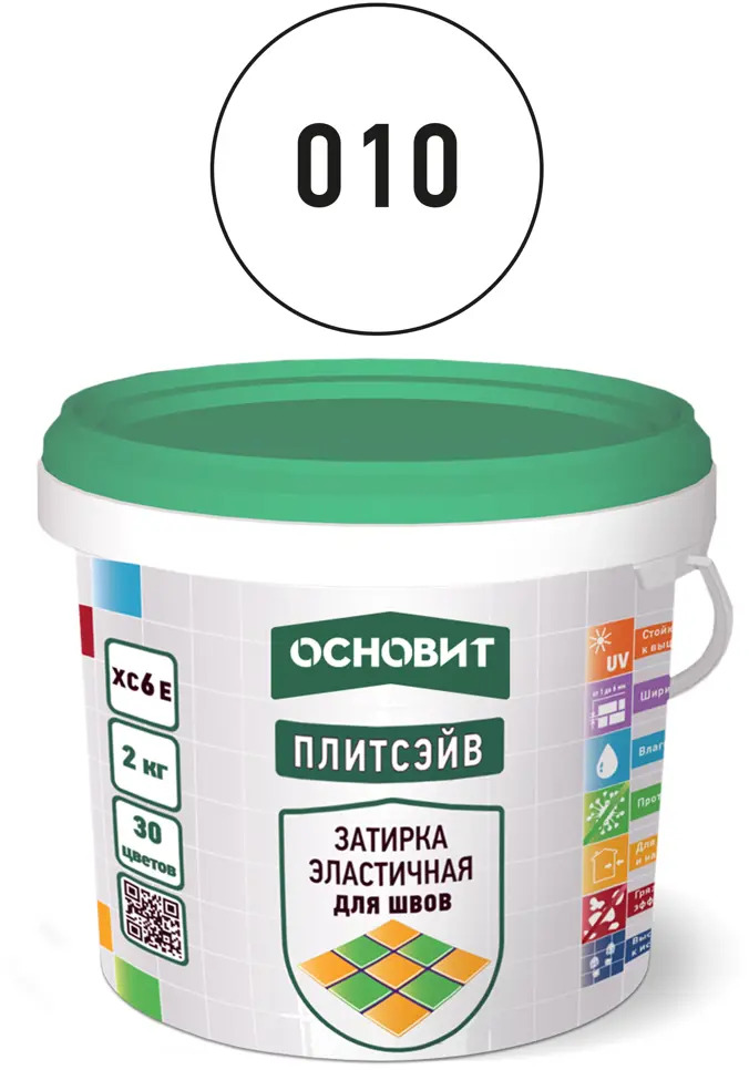90655980 Цементная затирка для плитки Основит Плитсэйв XC6 E белый 2кг STLM-0324971