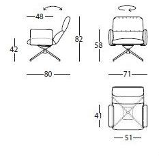 Sancal Кресло на козелке из ткани с подлокотниками Elle sun-id-1488033 - Вид №2