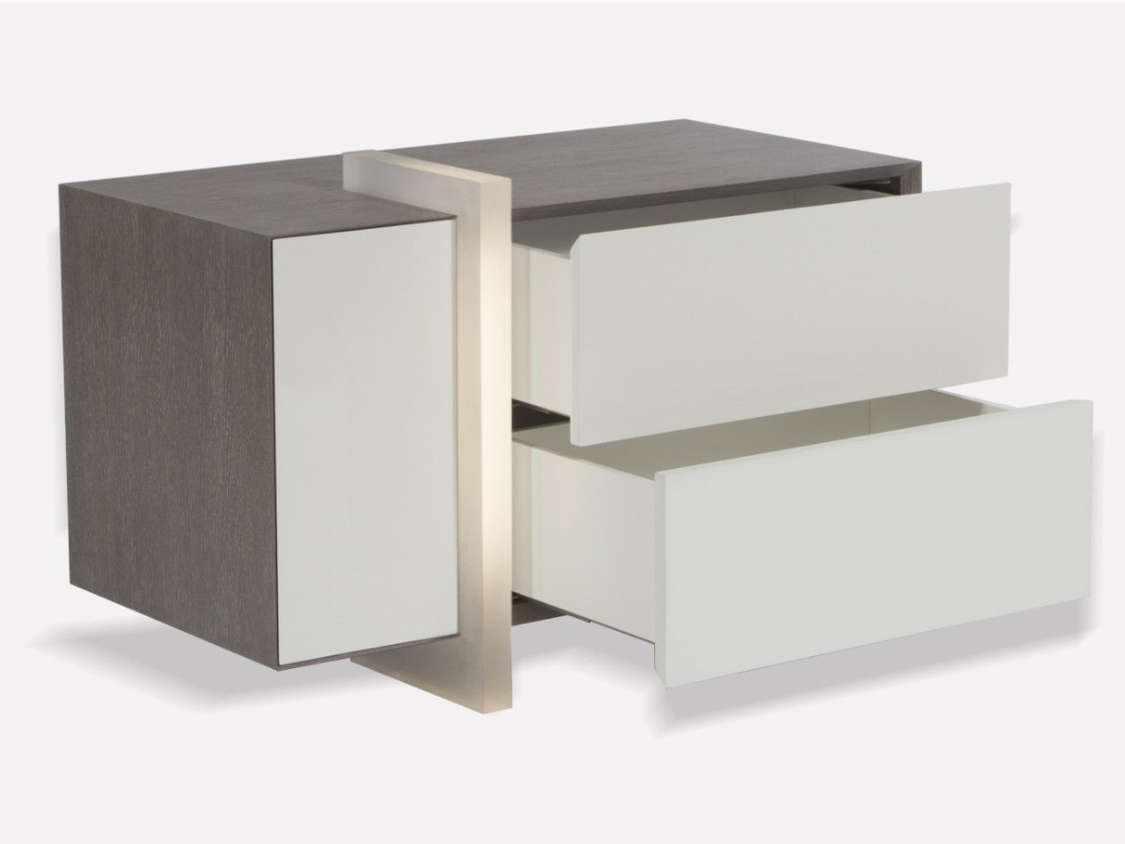 Прямоугольная тумбочка из дуба с освещением с ящиками MORADA Luna del Mar ARCH-00132919