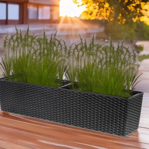 91832917 Балконный ящик Balcony Planta vita 19 см 79 см 14 л пластик черный STLM-1429534