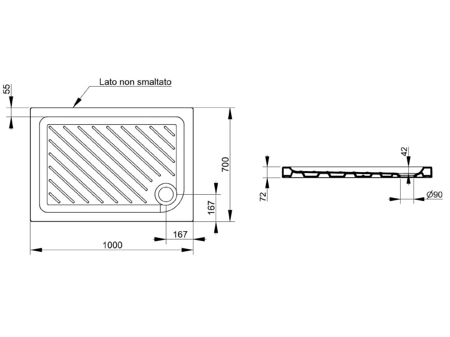 Керамический нескользящий прямоугольный поддон для душа Ceramica Dolomite Gemma2 ARCH-00083927 - Вид №11
