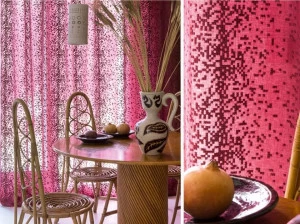 Élitis Вышитая льняная ткань для штор Amalfia