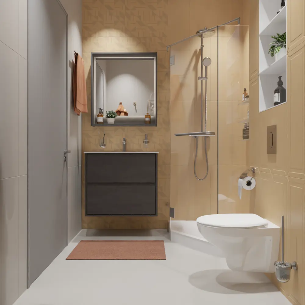 Плитка настенная Керамин Сонет 3Д 75x25 см 1.69 м² цвет бежевый STLM-2115110 - Вид №7