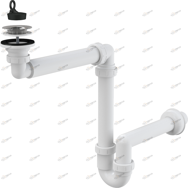 Cифон для умывальника экономящий пространство DN63 ALCAPLAST A413