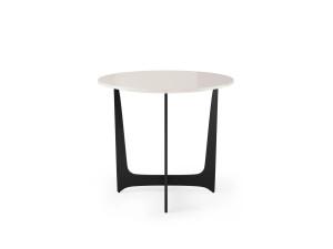 Круглый стальной и деревянный журнальный столик для гостиной