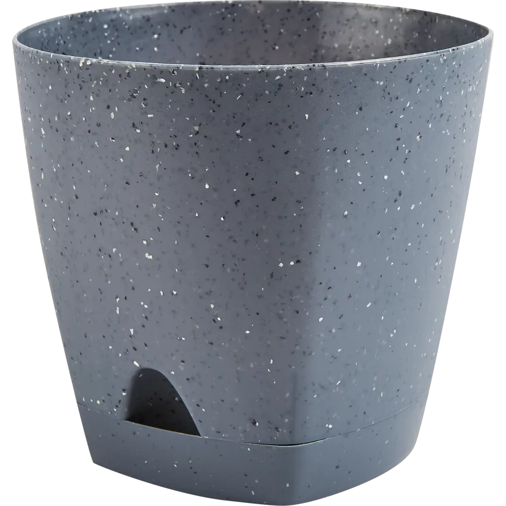 Горшок цветочный Ingreen Stone ø14 h13 см v1.35 л пластик темный серый STLM-2041528