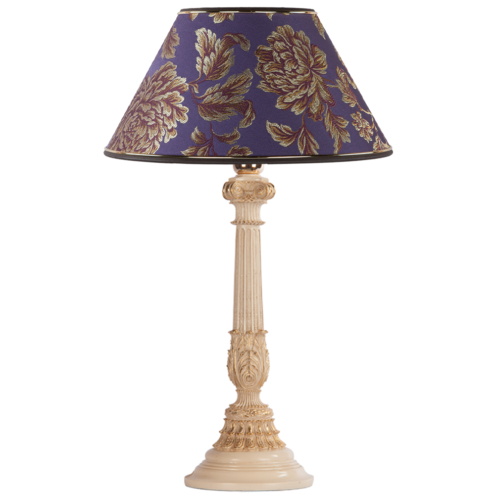32022,34051 Настольная лампа Колонна Испанская Айвори Маргарита Фиолет BOGACHO 4627138210987, 4627138151679