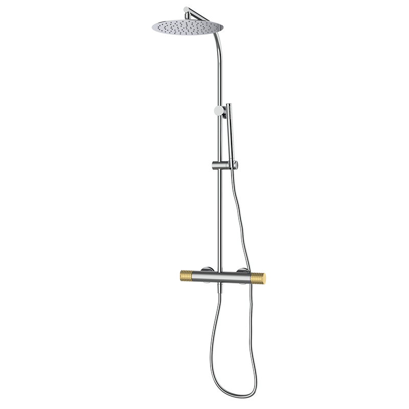 75499707 PREMIUM Chrome Смеситель для душа с колонкой Хромированное Золото GRB MIXERS 