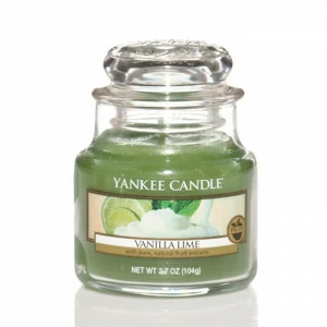 Свеча маленькая в стеклянной банке "Ваниль и Лайм Vanilla Lime" 104гр 25-45 часов YANKEE CANDLE ВАНИЛЬ 267887 Зеленый