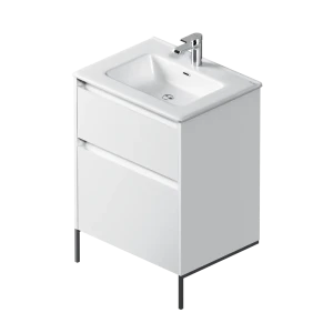 Тумба под раковину AM.PM Flash M9HFUX0602WM напольная/подвесная 60 см цвет белый матовый с раковиной AM.PM для тумбы Struktura 60 см