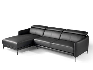 Кожаный диван с полуостровом