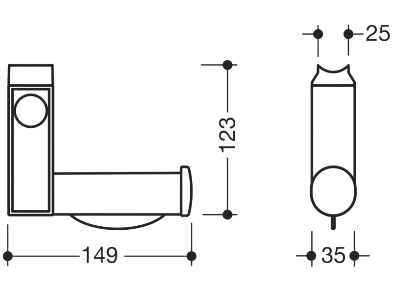 950.50.07090 Комплект для модернизации держателя туалетной бумаги, включая активацию смыва унитаза HEWI Stützen  - Вид №1