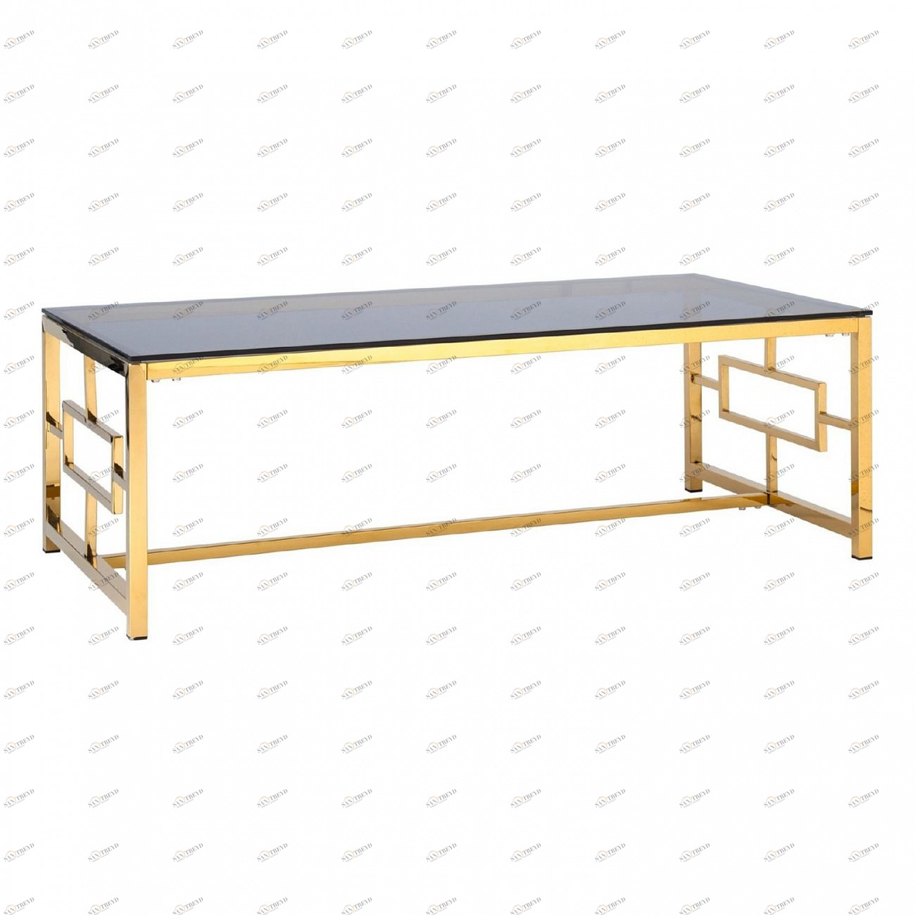 Журнальный столик стеклянный дымчатый с основанием золото 120х60 см "Бруклин" STOOL GROUP  00-3881909 Золото 