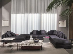 Meridiani Секционный диван со съемным чехлом из ткани Harold