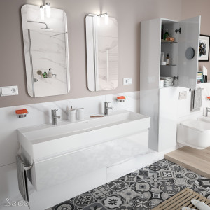 26610 SALGAR Мебель для умывальника SPIRIT 1200 1 металлический ящик GLOSS WHITE 1194 x 270 x 450 мм Глянцевый белый