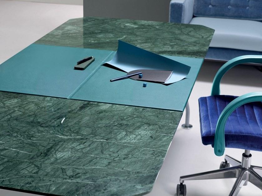 Quinti Sedute Прямоугольный письменный стол из кожи с ящиками Infinity sun-id-1422503 - Вид №1