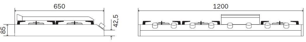 Ilve Газовая плита из нержавеющей стали Professional plus Hcp1265fd Santreyd  - Вид №1