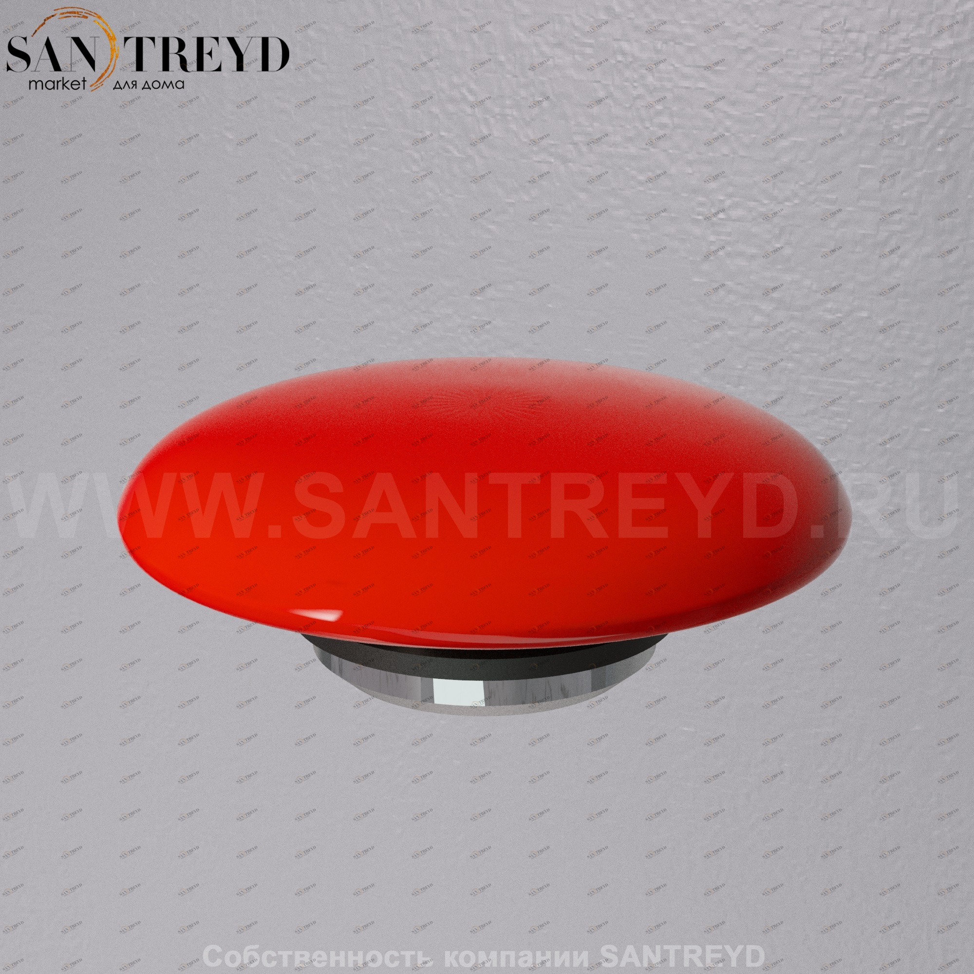 A037VX.125 Донный клапан с керамической накладкой проточный A. e. T. Italia RICAMBI Красный глянцевый AeT ITALIA