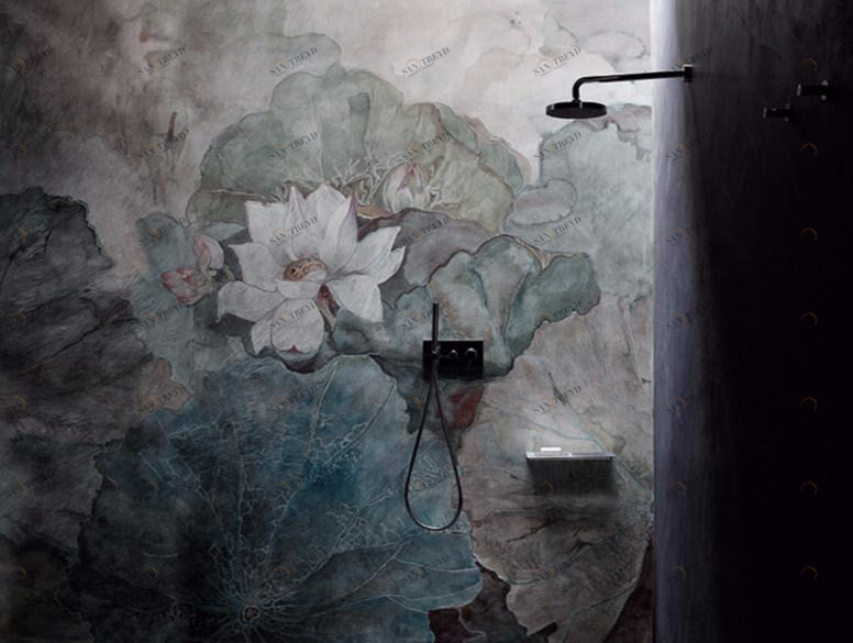 Wall&decò Водонепроницаемые обои из стекловолокна с цветочными мотивами Wet system 16 sun-id-1446600