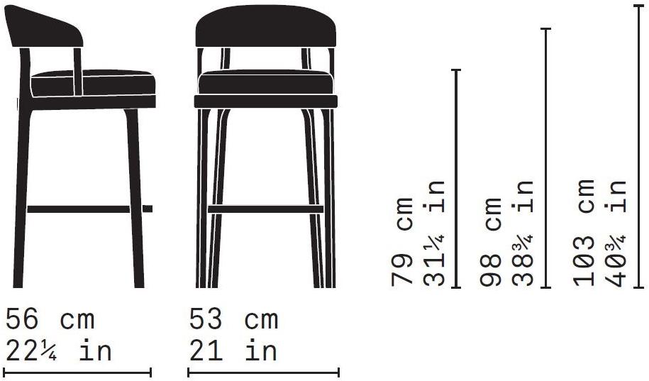 Very Wood Табурет высокий, обитый тканью, с подставкой для ног Eclipse Eclipse 06 - Вид №4