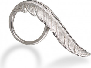 10592456 Michael Aram Кольцо "Перо" (серебро, 925пр, черн.блиллианты) 16,5 р-р Серебро 925