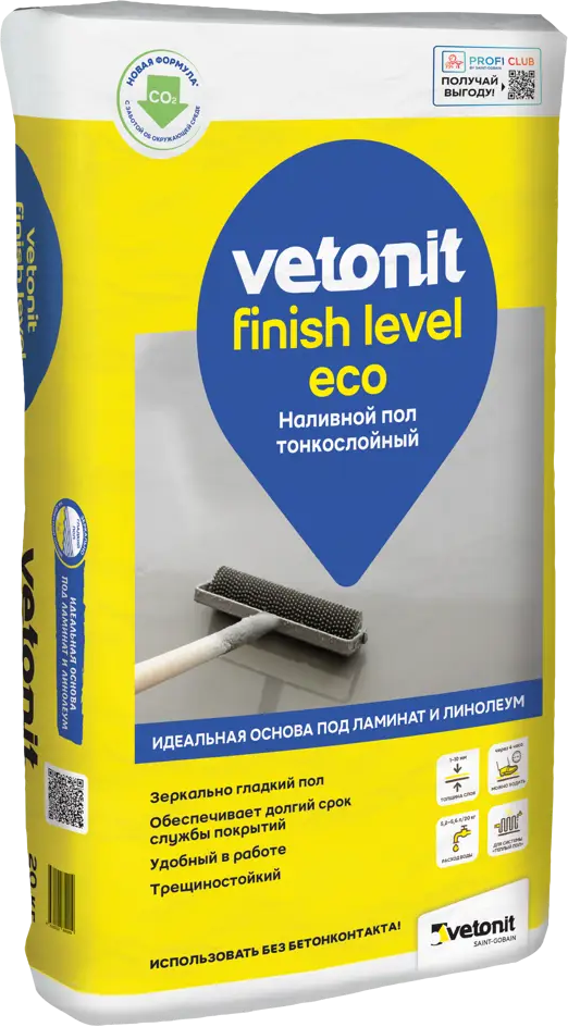 84815378 Наливной пол Vetonit Finish Level Eco 20 кг STLM-0055558