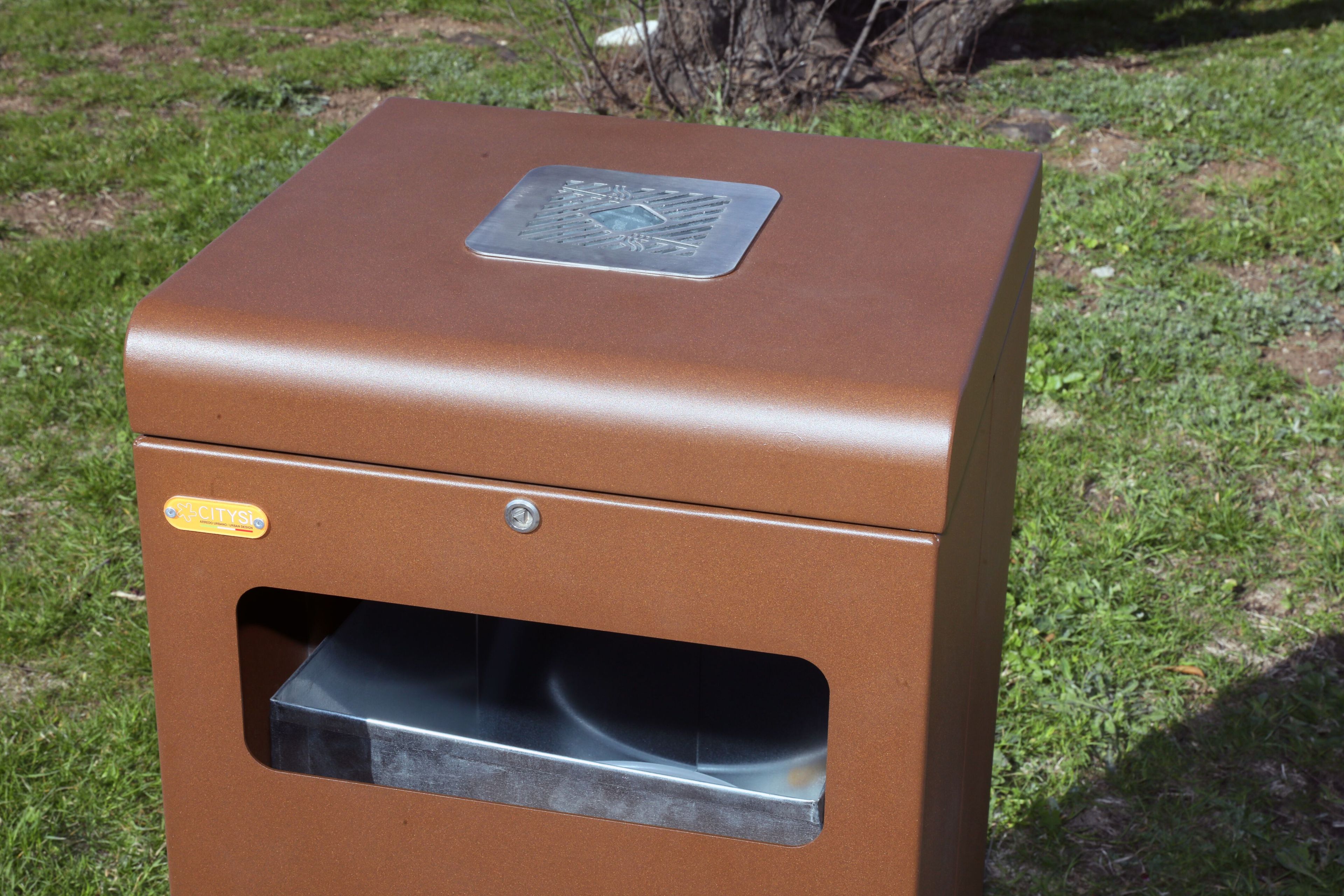 Наружная крышка стальная корзина для мусора с пепельницей CITYSì STRIP ARCH-00127902 - Вид №4