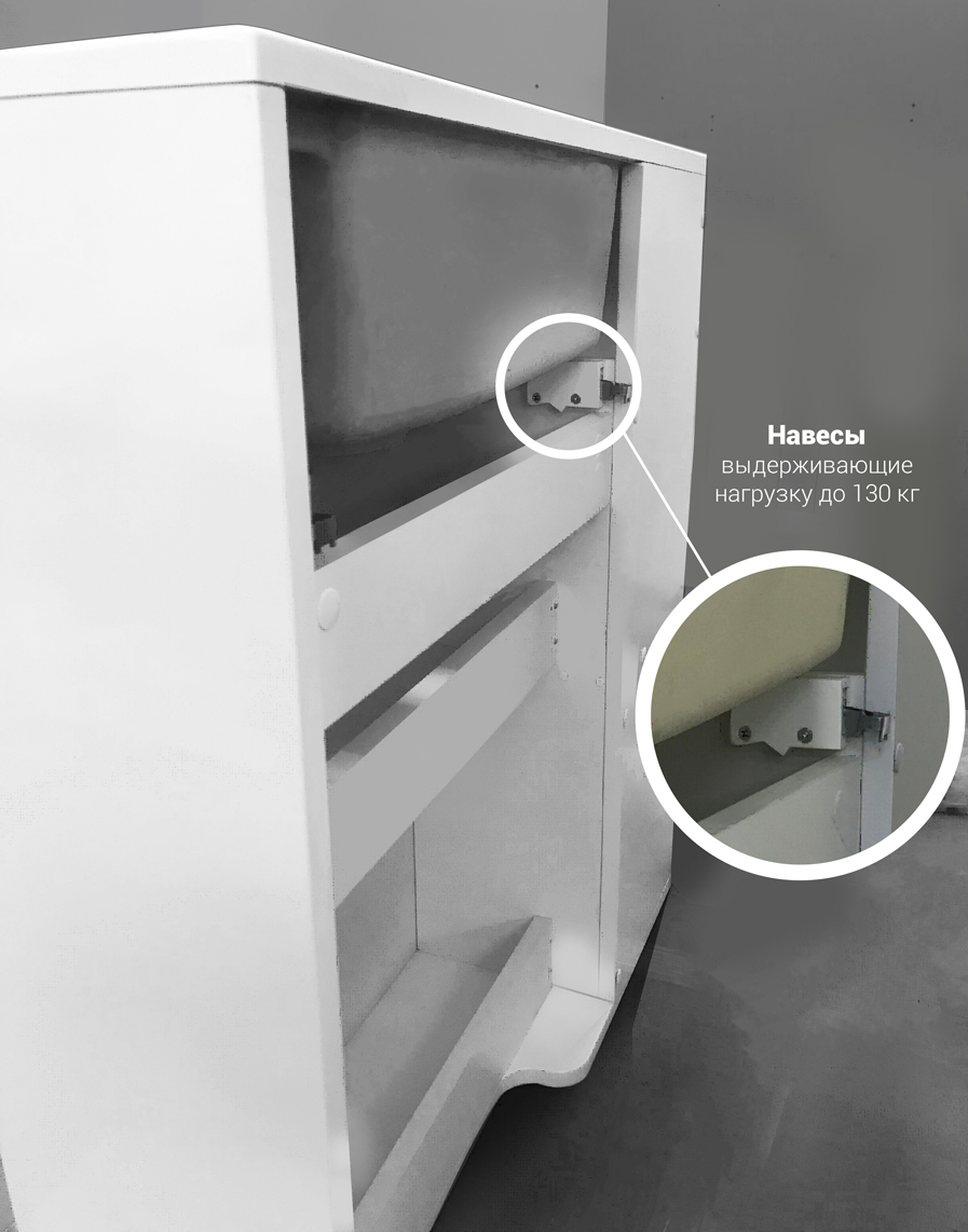 У75328 Тумба с раковиной Mira 60П 2д. Белый глянец 1 Marka MIRA - Вид №3