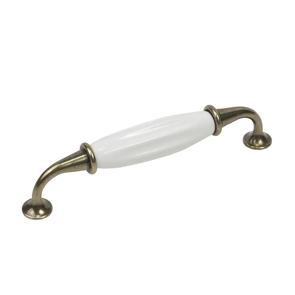 Мебельная ручка-скоба KONSENSA Виви 128 мм белая/бронзовая STLM-2154899 - Вид №1