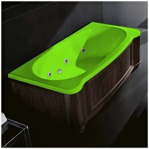 Ванна Gruppo treesse New Classic Young STD-V6747-DX-WV-S салатовая с гидромассажем прямоугольная правая деревянная панель венге