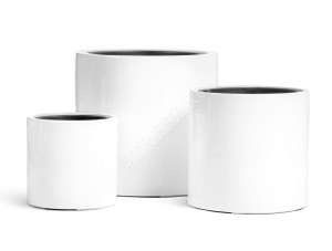 41.3320-05-038-WH-31 Кашпо  Effectory - серия Gloss - Цилиндр - Белый глянцевый лак Цветочная коллекция