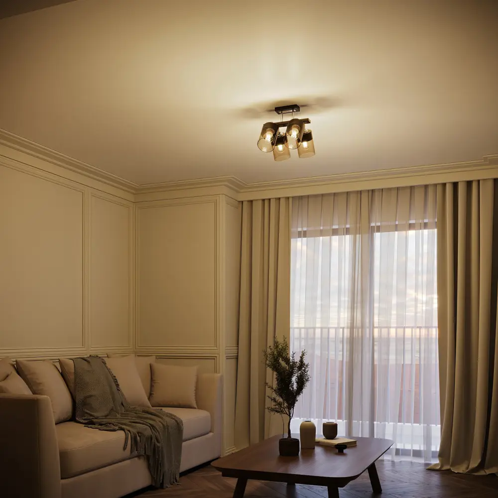 Потолочная люстра INSPIRE Amber с янтарными плафонами для гостиной 85113376 STLM-0058953 - Вид №8