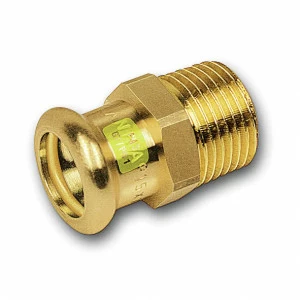 1112431212 SANHA 11243G пресс-фитинг газ, бронза, ниппель переходной ВПр-НР 12x1/2 мм