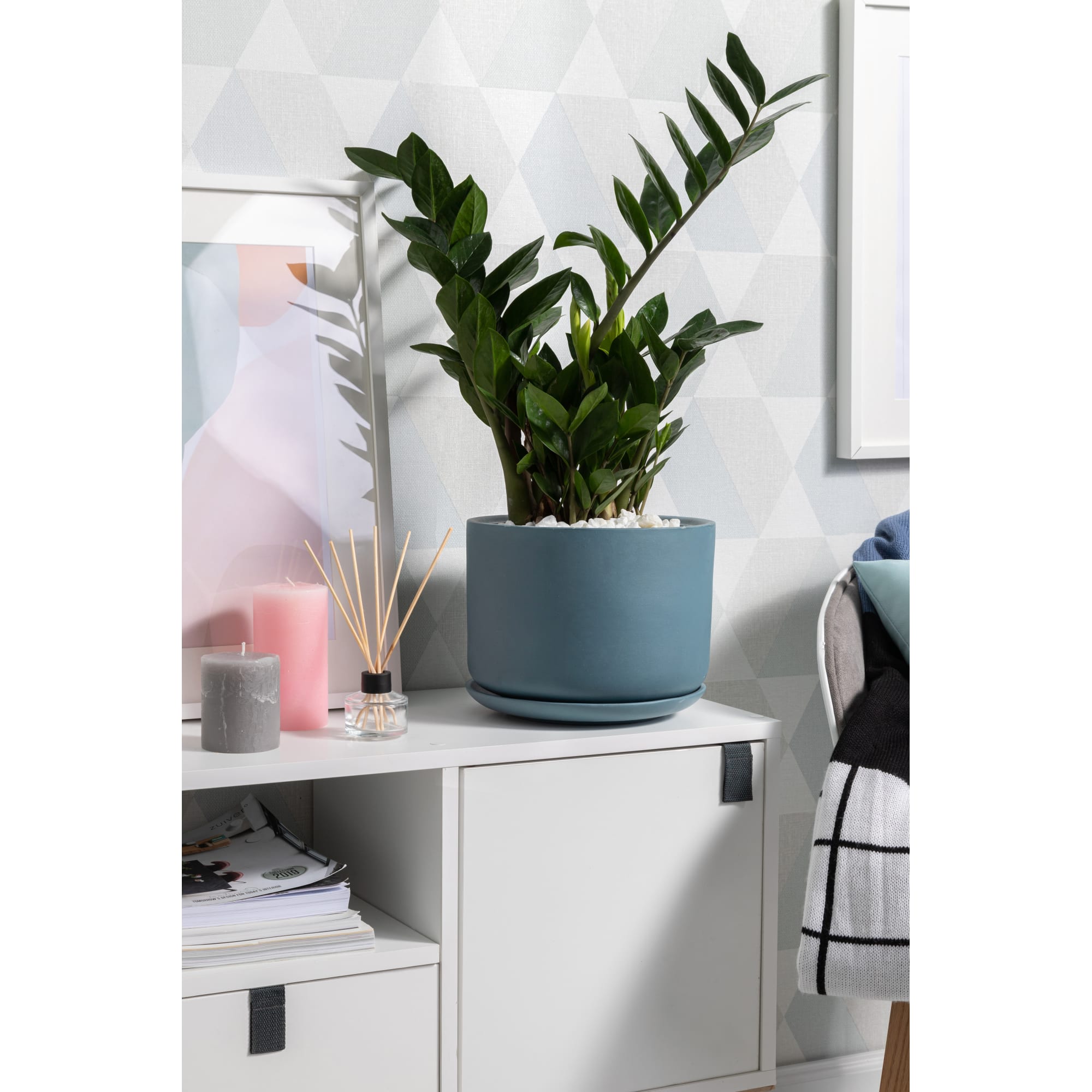 81932582 Горшок цветочный ø15 h15 см v1.2 л керамика бирюзовый Орфей Santreyd - Вид №3