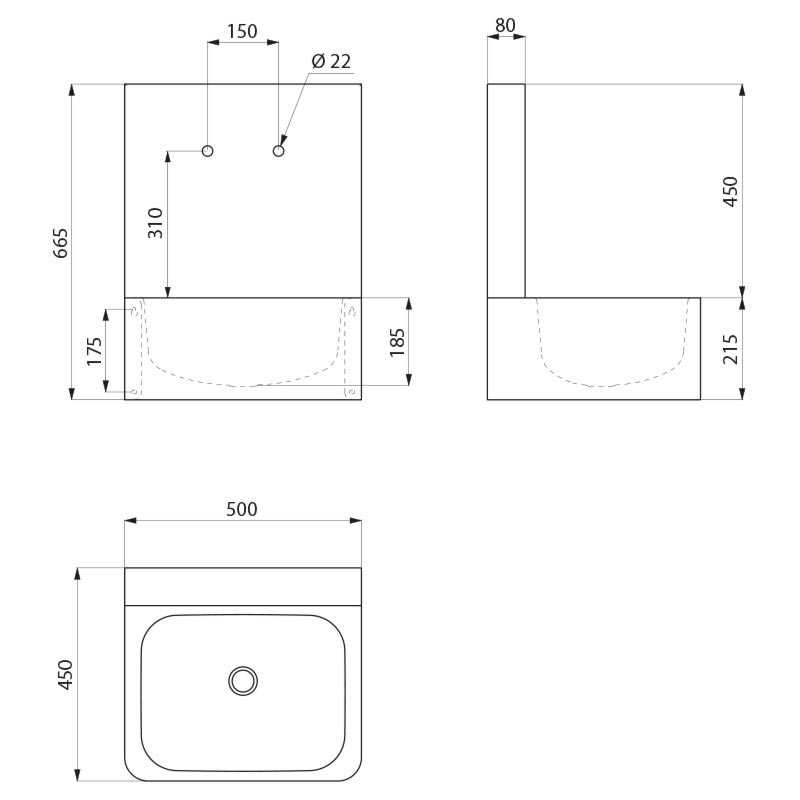188200 Гигиенический умывальник с высоким щитком DELABIE  - Вид №1