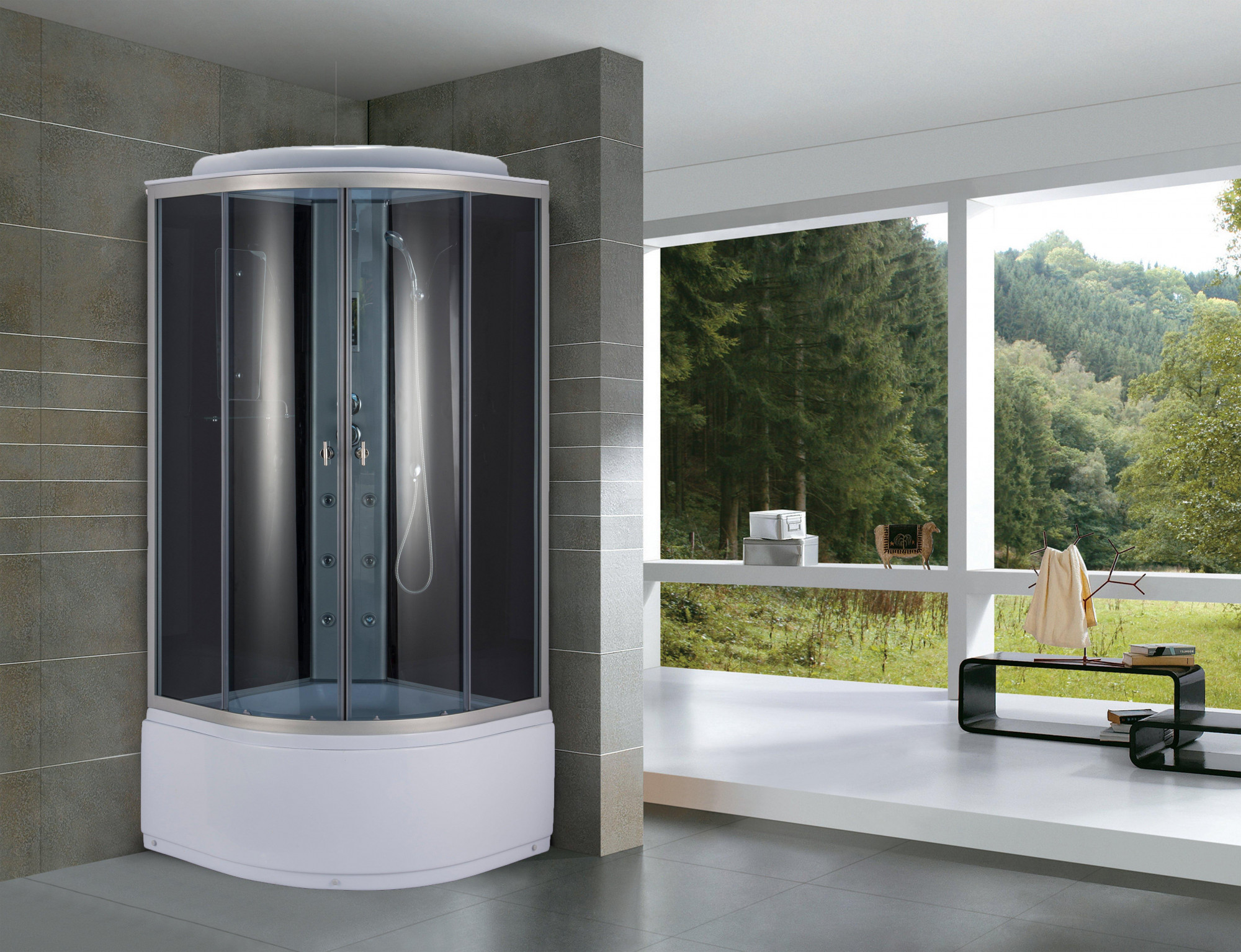 Душевая кабина NG- 3518-14 (900х900х2150) высокий поддон(45см) стекло ТОНИРОВАННОЕ Niagara Classic 35181434