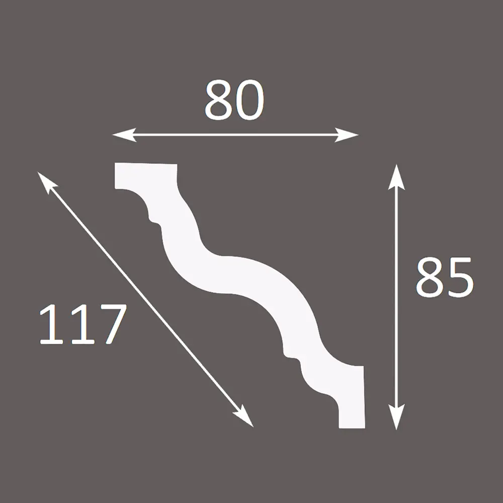 Плинтус потолочный пенополистирол NMC LX-120 белый 80x85x2000 мм STLM-2200977 - Вид №9