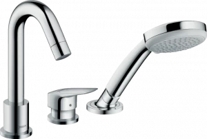 71310000 Logis Однорычажный смеситель на край на 3 отверстия для ванны Secuflex Hansgrohe
