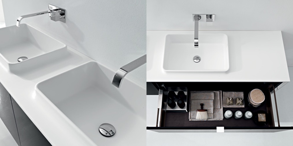 Комбинация ванной комнаты PV24 в отделке Volé J01 Milltek / L36 Cacao / L41 Bianco  MILLDUE PIVOT PIVOT24 - Вид №3