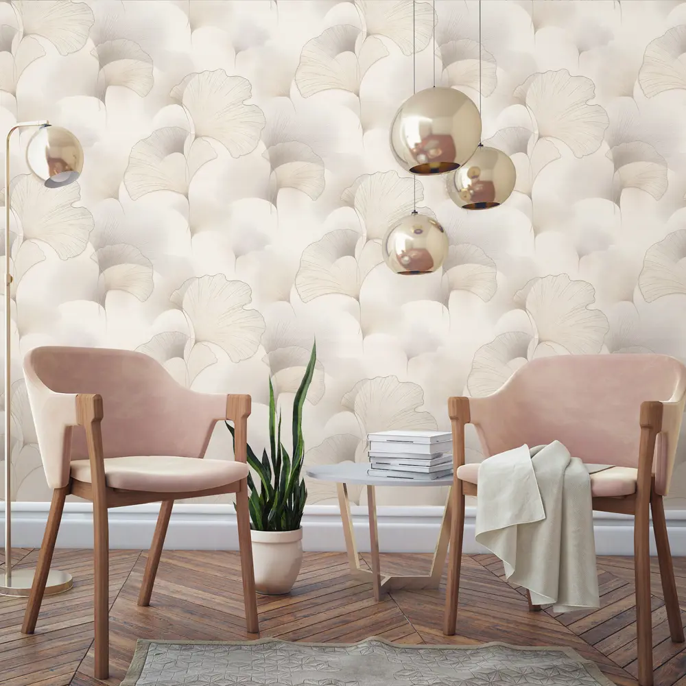 Обои флизелиновые Артекс Аллюр бежевые с цветочным узором 1.06 м 89440774 STLM-1580353 - Вид №4