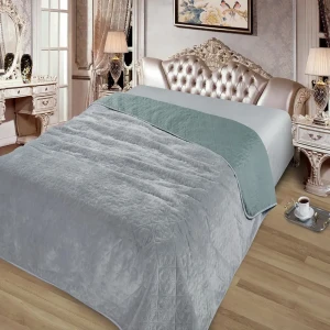 91285303 Покрывало Marianna 2188181, 225x250 см, искусственный мех, цвет серый/серебристый STLM-1501780