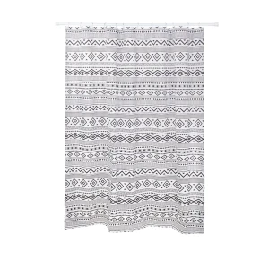 89380329 Штора для ванной Iddis Stone LM08P18i11 200x180 см полиэстер цвет белый/черный