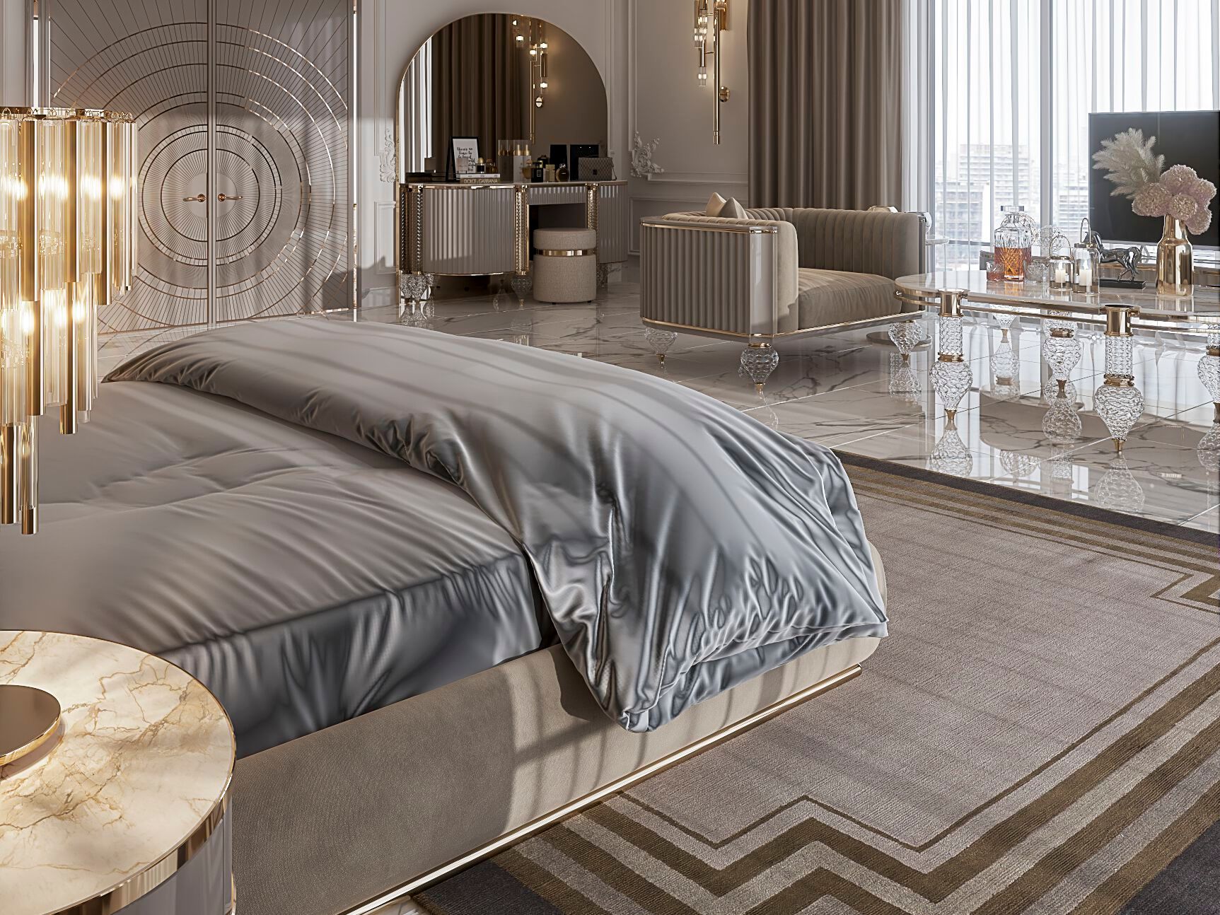 Двуспальная кровать с мягким изголовьем Zebrano Velovis ARCH-00093629 - Вид №1