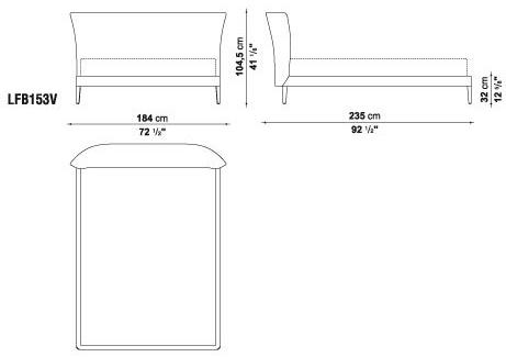 Maxalto Двуспальная кровать из ткани с мягким изголовьем Febo sun-id-1471760 - Вид №4