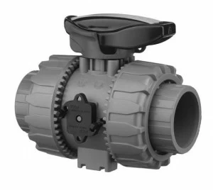 SANIT 841700210820632 2-ходовой шаровой кран d 16-63, ВКД DualBlock®, АБС, клей рукав, безопасность рычаг