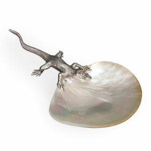 600247 ABHIKA Тарелка Ящерица NATURAL
