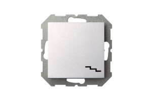 16246287 Проходной одноклавишный выключатель Эпсилон IP6 10-001-01 E/Mt серебро, без рамки 28-177 LIREGUS Epsilon