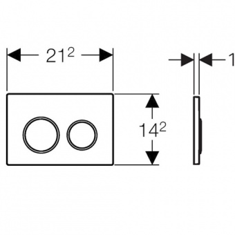 115.085.KL.1 смывная клавиша OMEGA20 (бел, хром мат, хром мат) Santreyd  - Вид №1