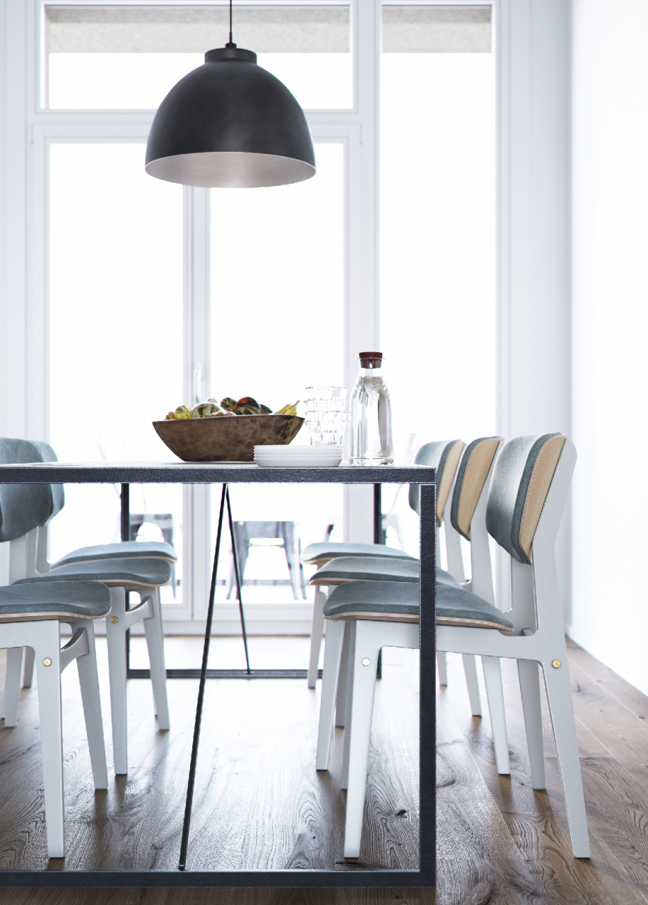 Мягкий стул SID Тёмная берёза / кофейный / Ткань категория 2, арт. 039 THE IDEA  210637 Серый  - Вид №3